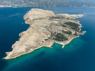 Aerial view of Goli otok