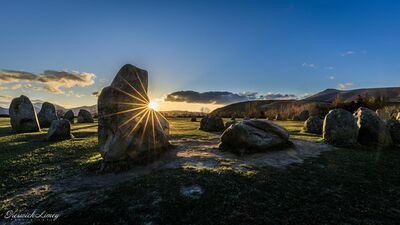 Castlerigg Stone Circle at sunset.
I find this a very difficult location to photograph and though getting the starburst made it a little bit different.