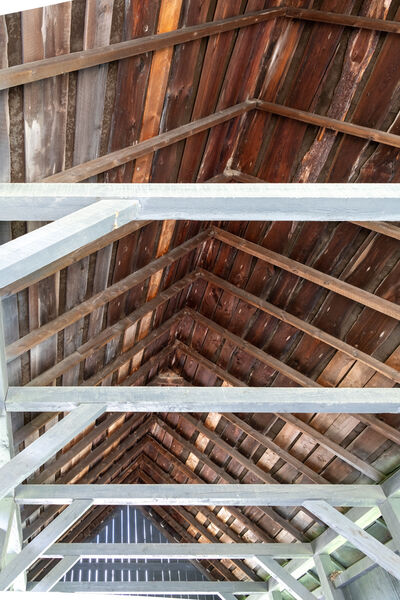 View of roof interior.