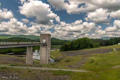 Image of North Springfield Dam and Reservoir - Top of Dam Level - North Springfield Dam and Reservoir - Top of Dam Level