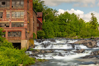 Cascade and old mill. 10-stop ND + 3-stop soft GND for sky.