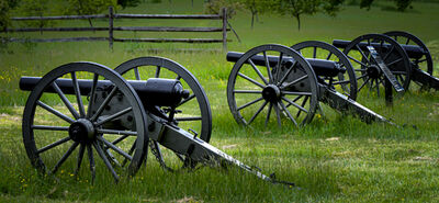 Rifled cannons along the Confederate lines