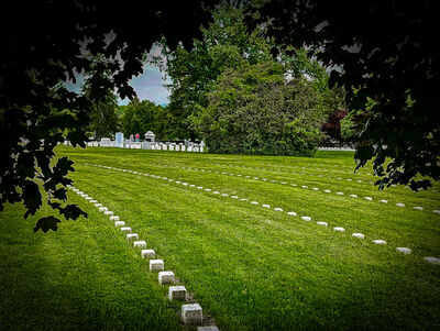 National Cemetery final resting place of unknown soldiers.  Grave are marked only by a series of numbers