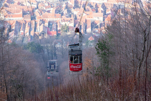 The cable car up the mountain