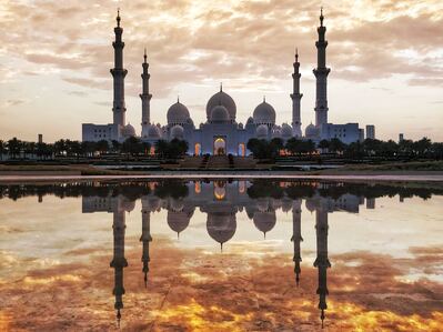 images of the United Arab Emirates - View of Sheikh Zayed Grand Mosque from Wahat Al Karama 
