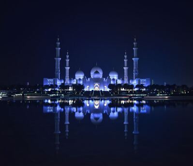 Image of View of Sheikh Zayed Grand Mosque from Wahat Al Karama  - View of Sheikh Zayed Grand Mosque from Wahat Al Karama 