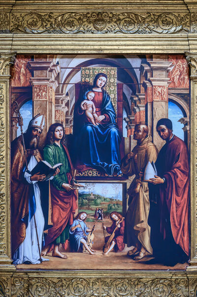 Madonna with Child with St. Augustine, St. John the Evangelist, St. Posidonius and St. Francis of Assisi