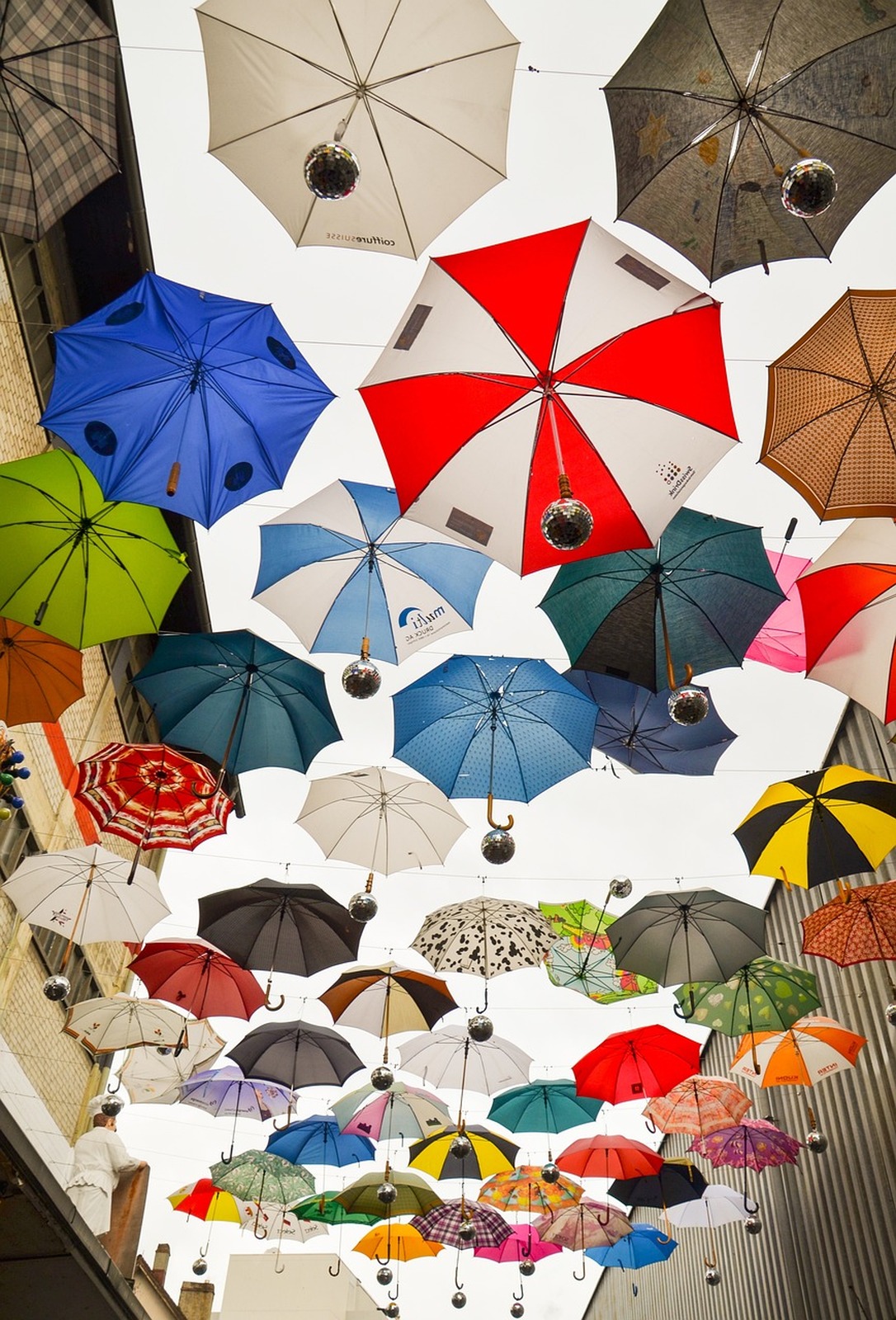 Image of Zurich Alley of Hanging Umbrellas by Team PhotoHound