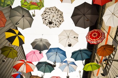 Photo of Zurich Alley of Hanging Umbrellas - Zurich Alley of Hanging Umbrellas