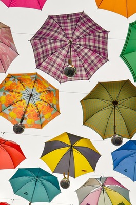 photos of Switzerland - Zurich Alley of Hanging Umbrellas