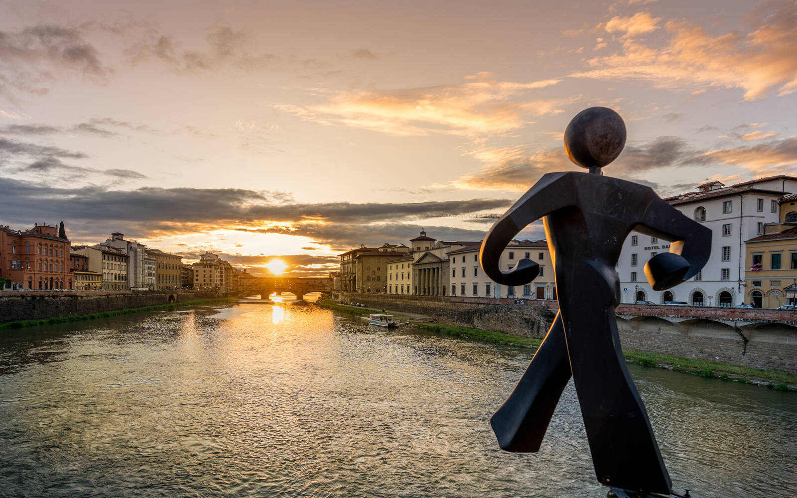 Image of Arno River & Ponte Vecchio, Florence by Mikki Young