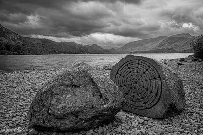 Looking down Derwent Water from the Centennial Stones with a standard shutter speed.
