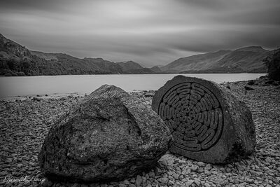 Looking down Derwent Water from the Centennial Stones with a long shutter speed.