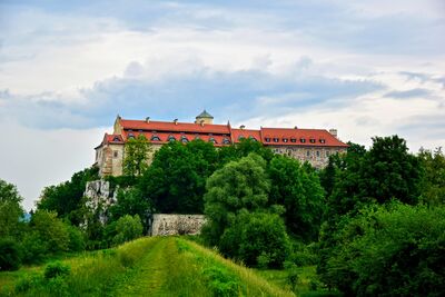 The monastery from along the river