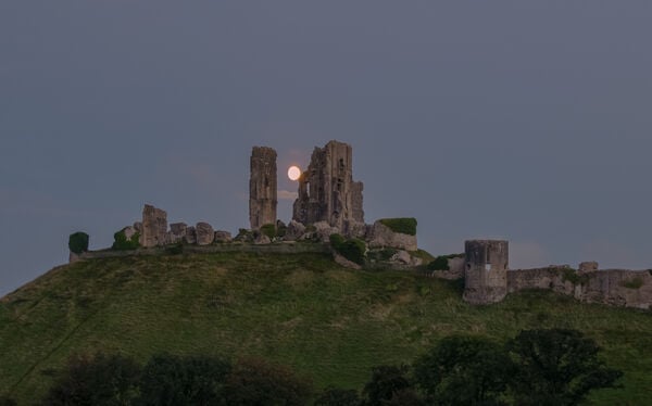 Castle gibbous moon