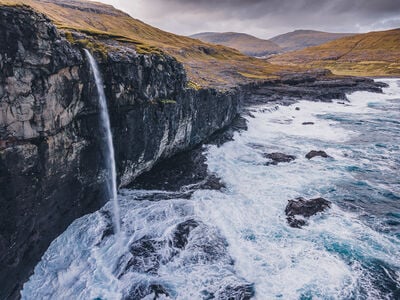 images of Faroe Islands - Eidi Waterfall