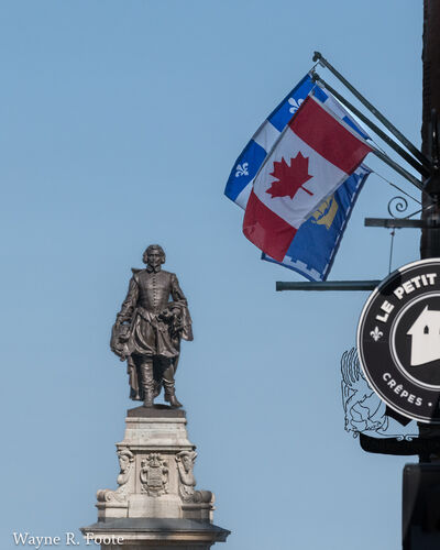 Samuel de Champlain monument on the Terrace.