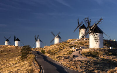 Golden hour at the windmills