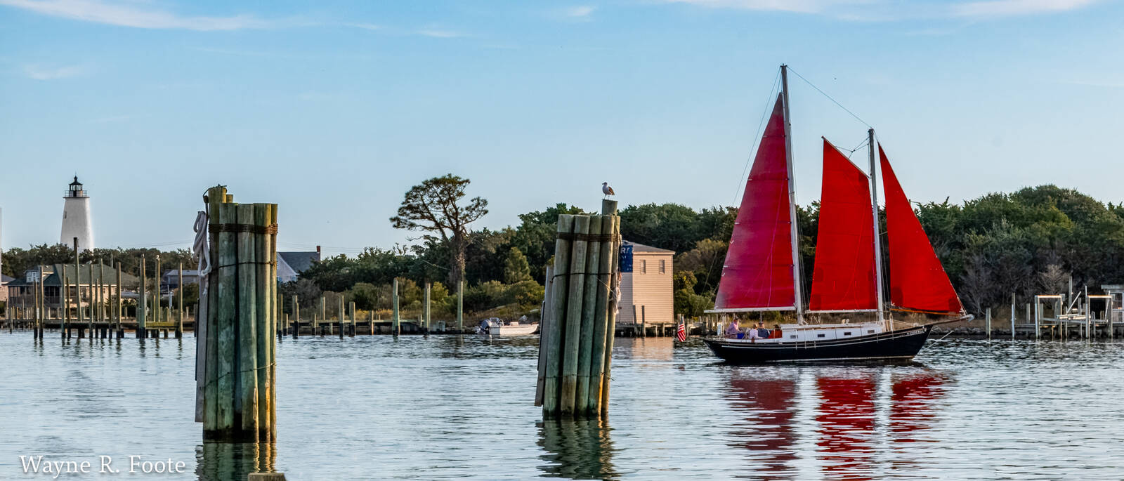 Image of Silver Lake Harbor at Ocracoke by Wayne Foote