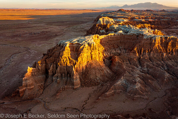 Drone view of the mesa east of the main Goblin Valley looking south