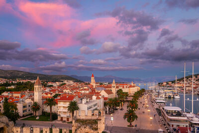 Sunset at Trogir from Kamerlengo tower.