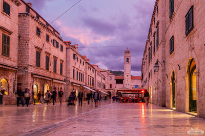 Evening at Stradun, Dubrovnik.