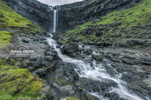 Fossa waterfall near Haldarsvik in the Faroe Islands