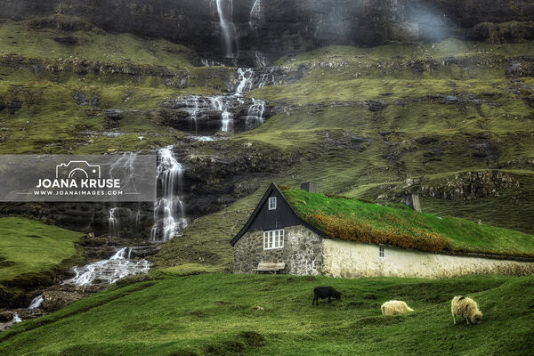 Saksun is a traditional Faroese village with turf houses on the Streymoy island in Faroe Islands
