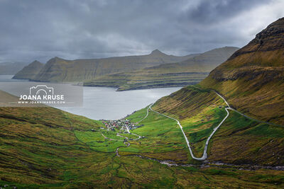 Faroe Islands pictures - View of Funningur village