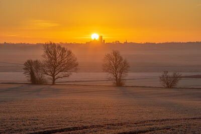 Picture of Winter dawn over Ely Cathedral - Winter dawn over Ely Cathedral