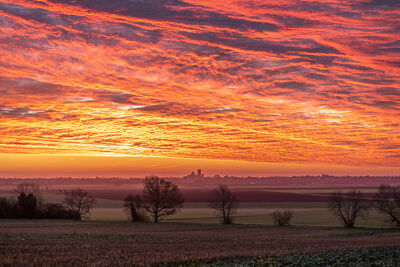 Image of Winter dawn over Ely Cathedral - Winter dawn over Ely Cathedral