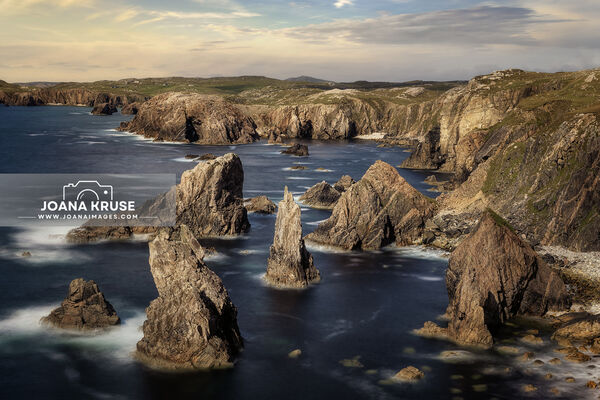 The Mangersta sea stacks are a series of towering natural rock formations that rise out of the Atlantic Ocean off the coast of the Isle of Lewis, Scotland.