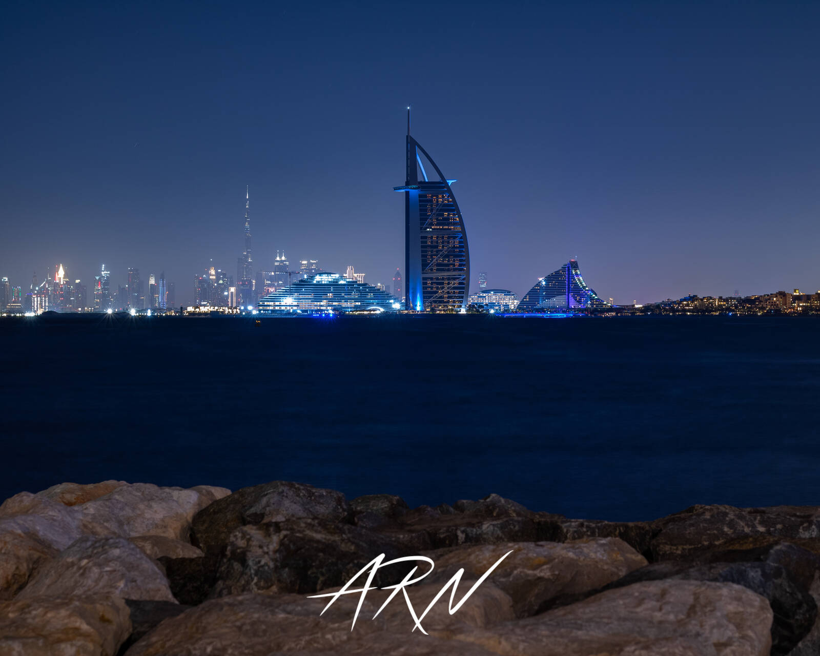 Image of Burj Al Arab from Palm Island by raffae nauman