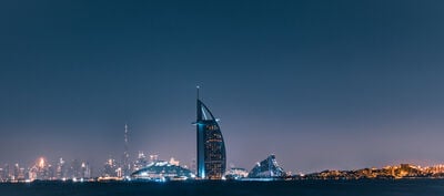 images of Dubai - Burj Al Arab from Palm Island