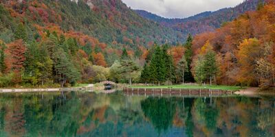 The lake in Završnica in autumn