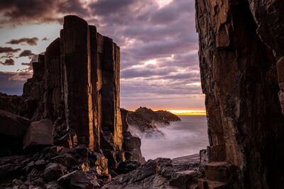 Sunrise at Bombo Quarry. Please do take care around here as if you are close, waves can easily come and wash you off with you powerless to do anything about it.