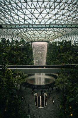 pictures of Singapore - Rain Vortex, Changi Airport