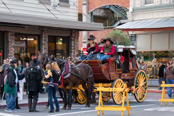 Free stagecoach rides from Thanksgiving thru Christmas on the weekends.