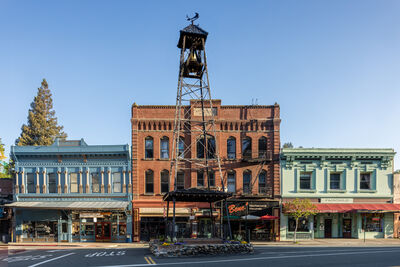 The most iconic place in Placerville is the Bell tower, which was erected in the early days of Placerville as a place to call the volunteer firemen when there was a fire.  The original wooden structure was replaced with a metal one but remains a place for gathering during festivals and other Placerville festivities.