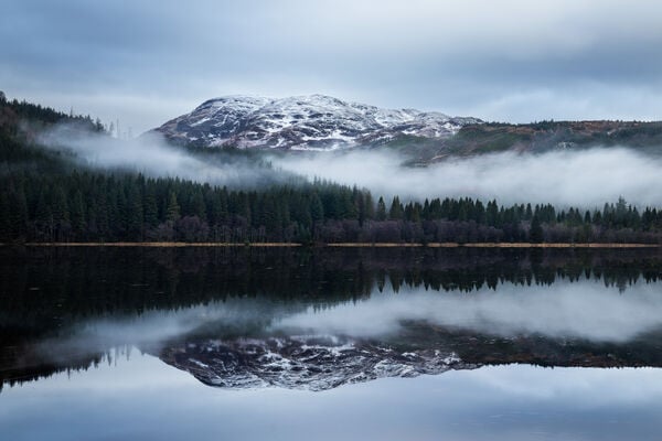 Mountain reflection in Loch Chon