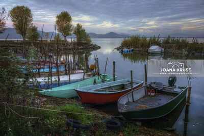 The small and authentic Umbrian fishing village San Feliciano at the Lake Trasimeno.