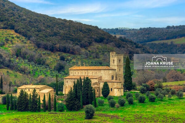 Sant'Antimo is a breathtaking 12th-century abbey in the middle of the rolling hills of Tuscany. 