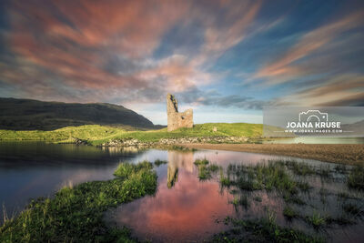 Ardvreck Castle is a legendary ruin on the shores of Loch Assynt, a popular stop along the NC500. 