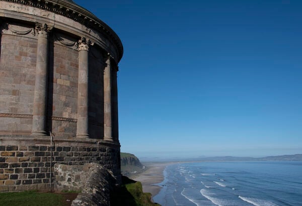 Mussenden Temple with the coast in the background