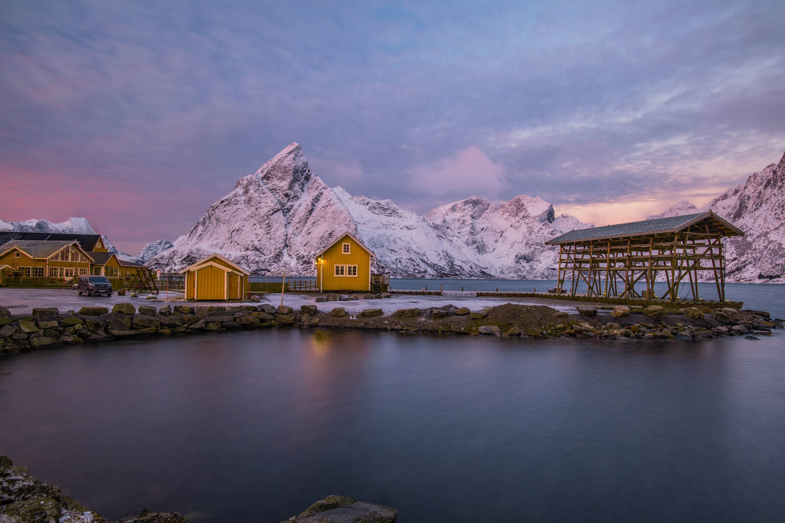 Image of Famous Sakrisøy yellow house by michael bennett