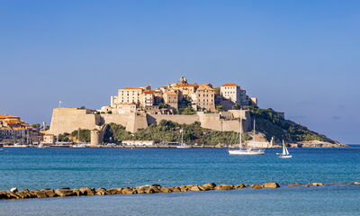 images of Corsica - Calvi - Citadella from Calvi Beach