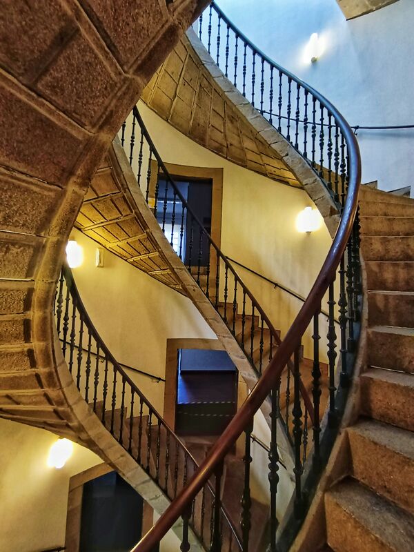 The unique spiral staircase of the Museo do Pobo Galego
