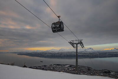 Ski lift cable car.