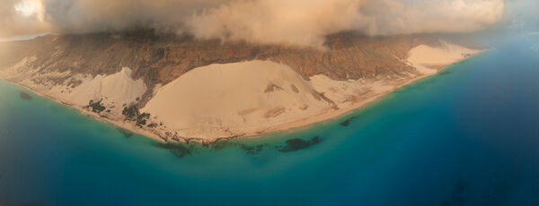 Aerial view of the Arher dunes and beach, Socotra island