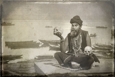 Aghori holy man on the river Ganges 